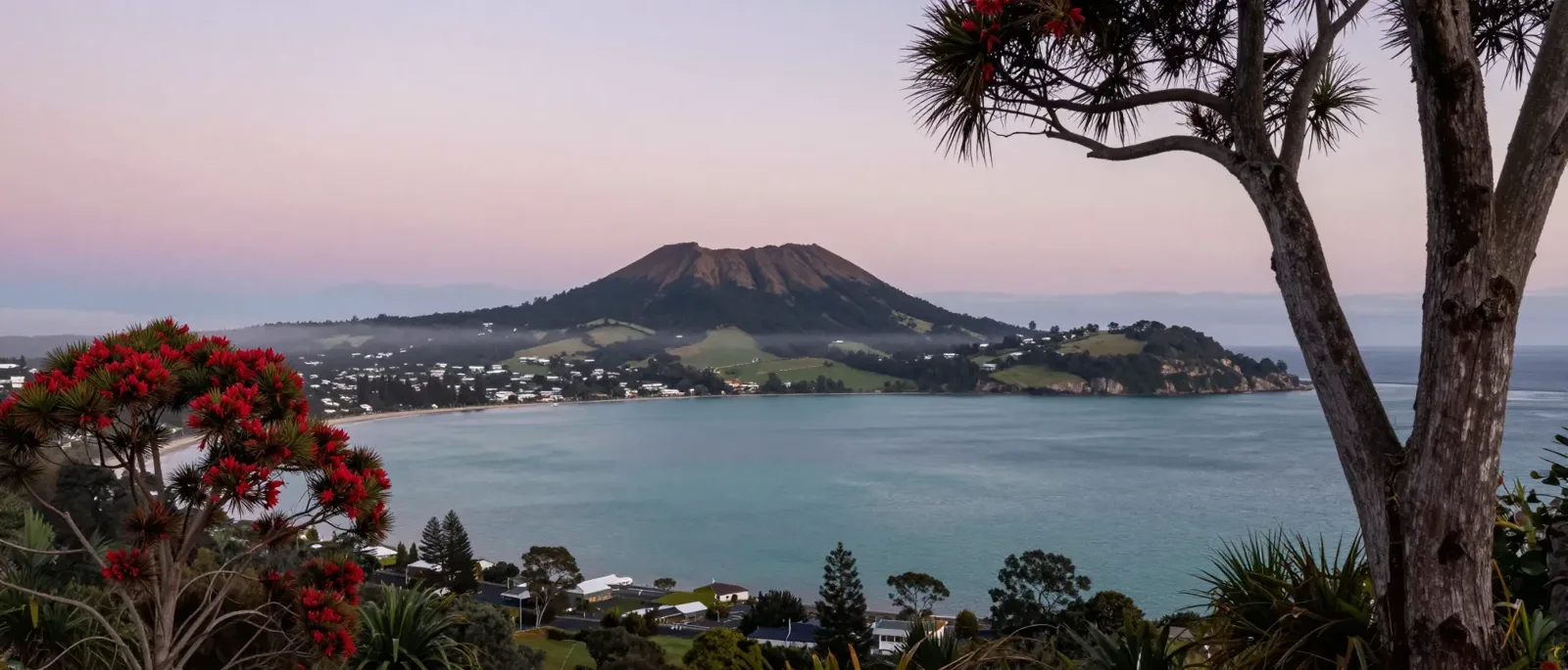 View over the harbour at dawn